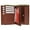Burgundy, variant on Genuine Leather European Hispter Bifold Wallet with 2 center Flaps and Coin Purse for Men 618 CF