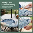 thumbnail image 5 of Round Outdoor Tablecloth with Umbrella Hole and Zipper, Navy Blue Shell Coastal Tablecloth with Elastic Waterproof, Starfish Coral Summer Ocean Nautical Patio Table Covers for 31" - 35" Pool Tables, 5 of 9