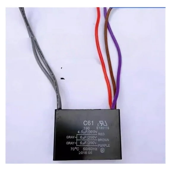 MPXBM Ceiling Fan Capacitor CBB61 4.5 6 6UF 5 Wire 250V 300V 50/60Hz Electronic Starter Running Capacitor