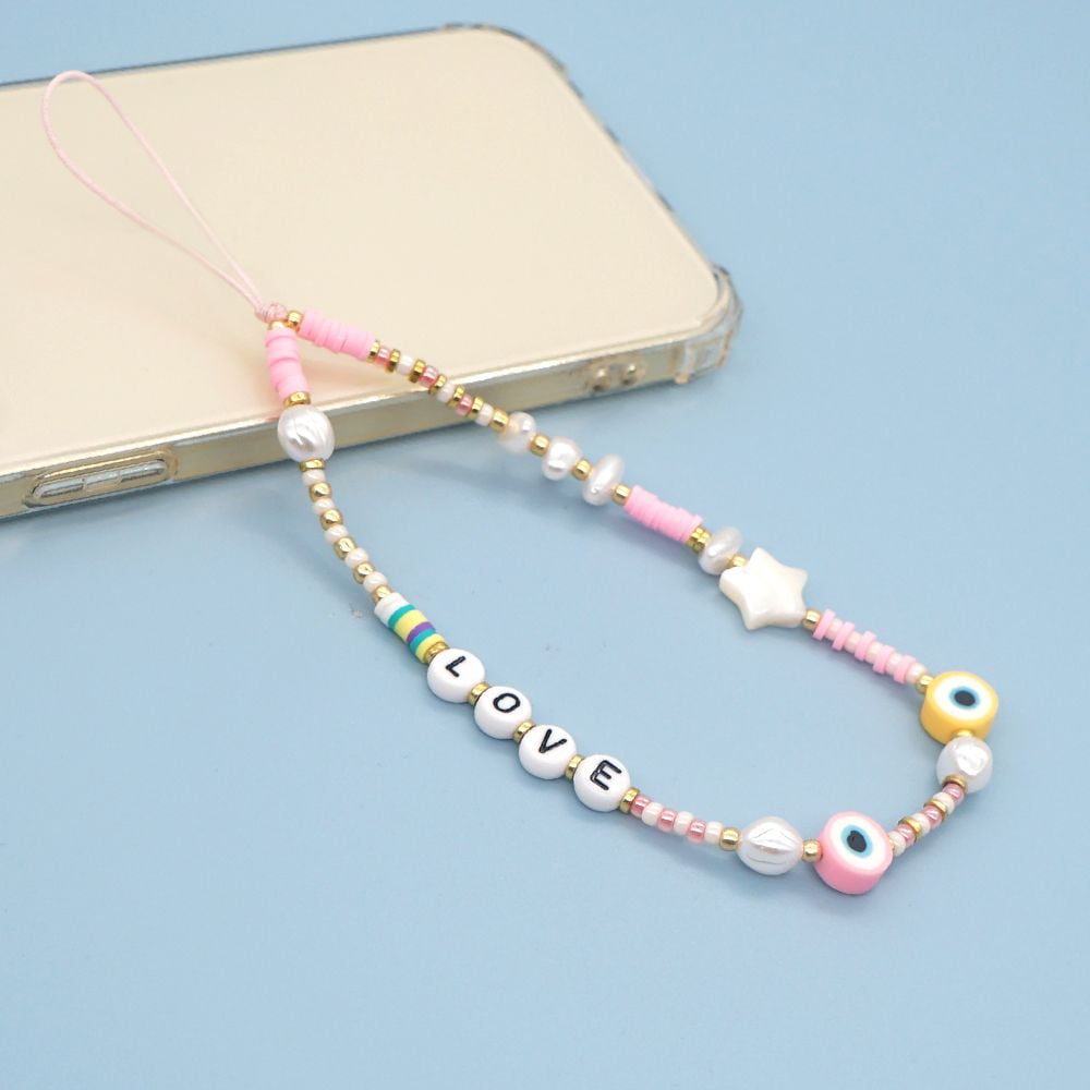 Link Chain Phone Charm Beads For Mobile Charms LOVE Letter Acrylic Mix  Color Bead Lanyard Hangs Heise Jewerly247R From Aydqo, $14.35