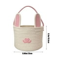 thumbnail image 3 of Twfbrm Easter Bunny Basket, Woven Easter Eggs Basket with Rabbit Ears, Reusable Decorative Fabric Storage Bucket with Handle Empty Easter Eggs Hunt Bag Cute Bunny Storage Bucket for Kids Girls Boys, 3 of 7