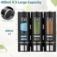 thumbnail image 3 of Shampoo and Conditioner Dispenser,Shower Shampoo Dispenser 3 Chamber No Drilled Shampoo Dispenser for Shower Wall Mounted Shower Dispenser Body Wash Dispenser for Bathroom Kitchen Hotel, Black, 3 of 7