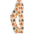 thumbnail image 2 of Zydvens Women Halloween Pajama Pants Wide Leg Lounge Wear with Pockets Soft Elastic Waist Drawstring Sleepwear Bottoms Plaid Pumpkin Fall Harvest Costume Cosplay Gift S-3XL, 2 of 7