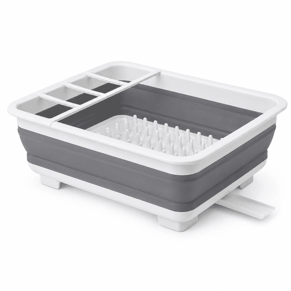 Collapsible Dish Drying Rack – Portable Drainer Organizer for Kitchen, RV, Camper, Travel Trailer, Space Saving Tray