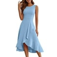 thumbnail image 2 of LISTHA Cocktail Dresses for Wedding Guest Cocktail Formal Dresses Casual Ruffle Mermaid Sundress Light Blue XL, 2 of 4