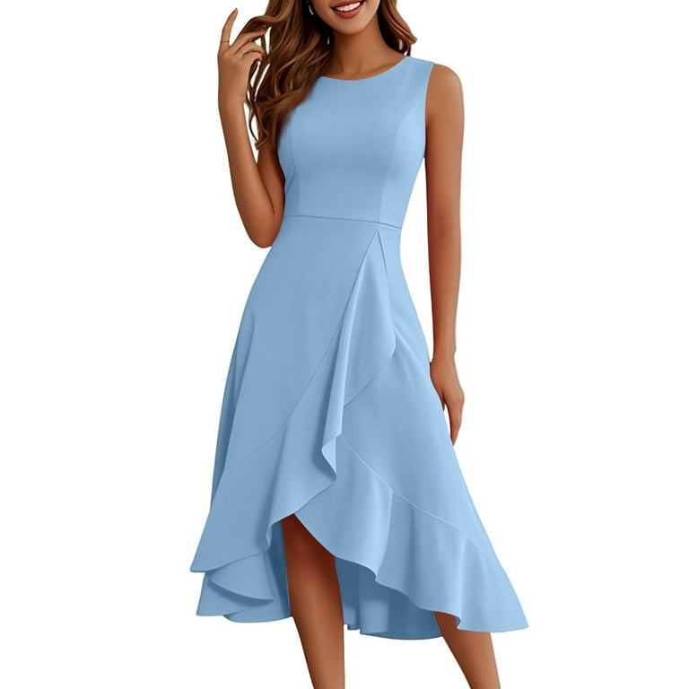 slim fit dress slacks A-Line V Neck Light Blue Short Homecoming Dresses Sky Blue / 00 main image 0