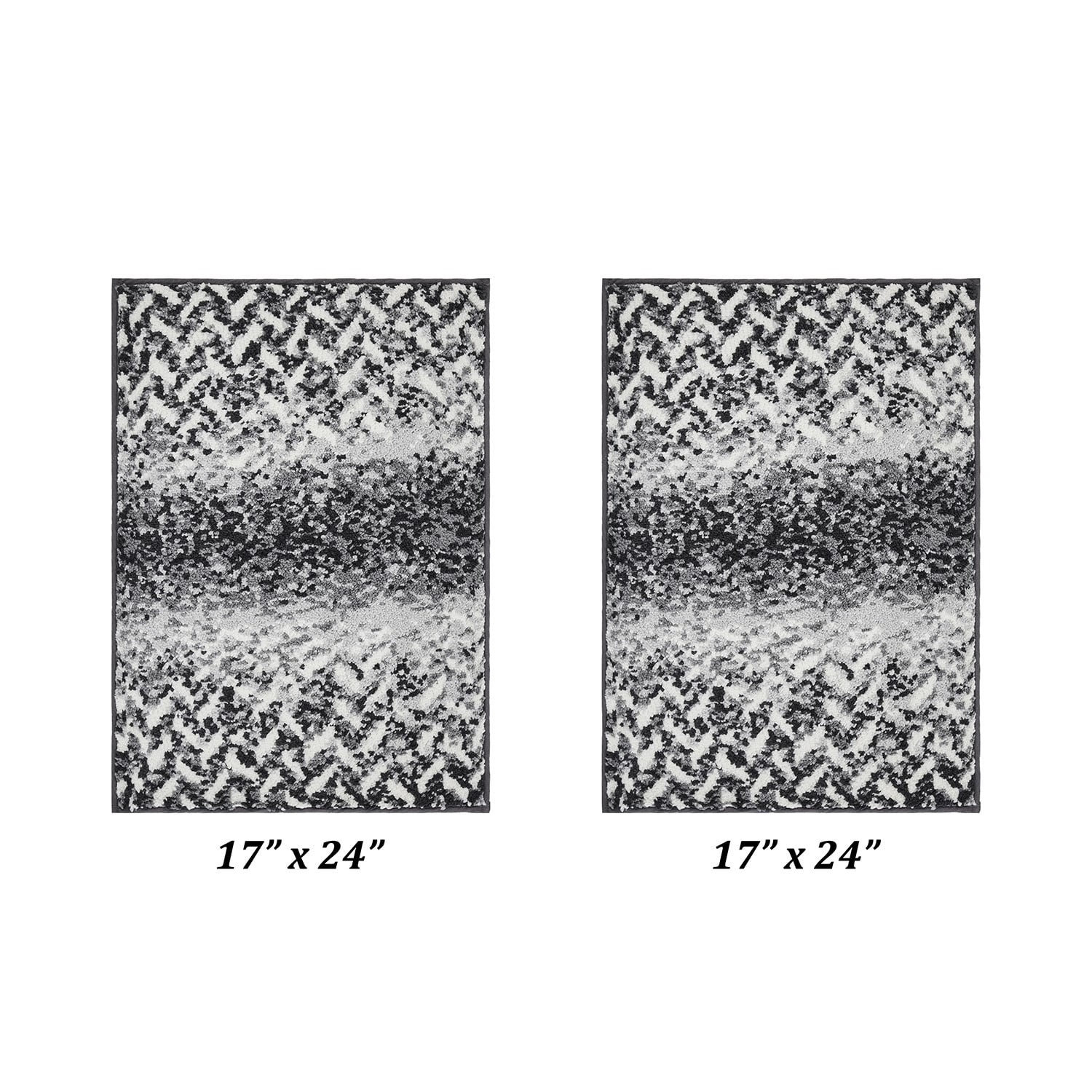 Better Trends Bath Rug Set 2 Piece Bath Mat Non Slip Micro Polyester Bathroom Floor Set, Shower, Tub, Casablanca Collection – (Gray)