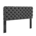 thumbnail image 1 of Lizzy Tufted Full/Queen Performance Velvet Headboard - Charcoal, 1 of 4
