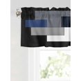 thumbnail image 6 of Valances for Windows Blue Black Rod Pocket Cafe Window Treatments Valance Curtains for Kitchen Bathroom Laundry Basement Windows 54"x18", 6 of 9