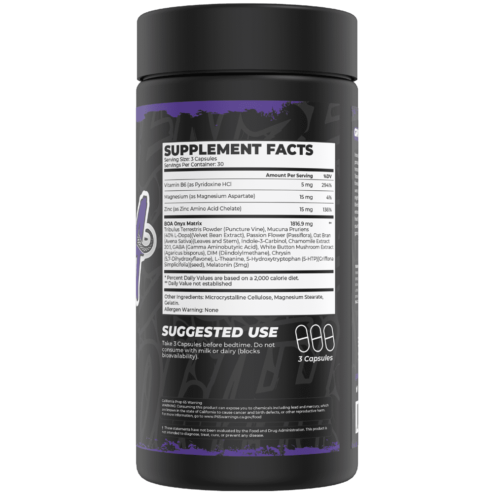 BOA Onyx Nighttime Support Capsules – Sleep & Recovery Support Supplement with Herbal Blend, Magnesium & Melatonin – 120 Capsules