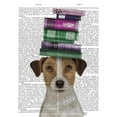 thumbnail image 3 of Fab Funky 12x14 Black Modern Framed Museum Art Print Titled - Jack Russell and Books, 3 of 5