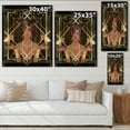 thumbnail image 4 of Designart 'Retro Girl In Golden Art Deco Geometrics I' Modern Print on Natural Pine Wood, 4 of 5
