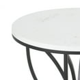 thumbnail image 5 of Abble  H 24 in. x Dia. 15.7 in. White Quartz Stone Table Top Accent Table with Black Metal Base, 5 of 6
