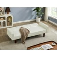 thumbnail image 2 of Convertible Sofa Bed With Three Adjustable Positions, PU Leather Couch With Five Wooden Legs and Tufted Buttons Trim, Upholstered Loveseat Couch Bed for Small Space, Living Room, Office, White, 2 of 7