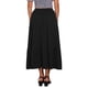 thumbnail image 3 of Falda A-Line de Verano INSPIRE CHIC para Mujer, Cintura Alta Elástica, Sólida, Fluida, Casual, Midi, S Negro, 3 of 6