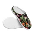 thumbnail image 3 of Fotbe Watercolor Tropical Flowers Pattern Women's Fuzzy Curly Fur Memory Foam Loafer Slippers Indoor Outdoor Slippers Winter Home Shoes-40/41, 3 of 7