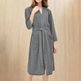 thumbnail image 2 of FAIWAD Womens Lightweight Robe Soft Solid Color Loungewear with Pockets Short Sleeve V Neck Pajamas (3X-Large, Gray), 2 of 4
