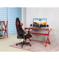 thumbnail image 3 of JJS 48" Home Office R-Shaped Gaming Computer Desk with Free Mouse Keyboard Pad Black/Red, 3 of 6