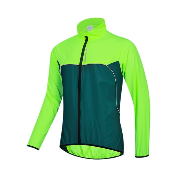 Chaqueta Reflectante De Ciclismo Para Hombre Capa Impermeable Transpirable Azul Marino Verde L Sunnimix Chaqueta de ciclismo reflectante