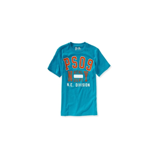 Aeropostale Boys PS09 Camiseta atlética adornada, azul, XS (7)