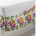 thumbnail image 2 of Botanical Bed Skirt, Hand Drawn Flowers with Fresh Spring Leaves Traditional Blossoming Nature Image, Elastic Bedskirt Dust Ruffle Wrap Around for Bedding Decor, 4 Sizes, Multicolor, by Ambesonne, 2 of 2