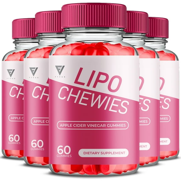 (5 Pack) Lipo Chewies Gummies LipoChewies Max Strength Supplement (300 Gummies)
