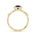 thumbnail image 2 of Angara Natural 1 Ct. Blue Sapphire with Diamond Halo Ring in 14K Yellow Gold for Women (Ring Size: 12), 2 of 10