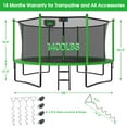 thumbnail image 2 of YORIN Trampoline with Enclosure Net, 1400LBS 14FT Trampoline for 5-6 Kids Adults with Basketball Hoop, Ladder, Light, Sprinkler, Socks, Outdoor Heavy Duty Recreational Trampoline, 2 of 7