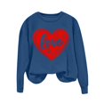 thumbnail image 1 of VBARHMQRT Vintage Chandails à Capuche Femmes Quotidien Maison Extérieur Entraînement Manches Longues Col Rond T-Shirt Haut Imprimé Chandail en Molleton Blouse de Rue Mode Urbaine, 1 of 7