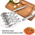 thumbnail image 1 of Stainless Steel 5 Wheels Roller Pizza Cutter Dough Divider Kitchen Bakeware Tool, 1 of 6