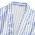 thumbnail image 4 of Rohuuque Silk Sleepwear Set for Women 4 PC Striped Lace Trim Cute Robes Lace Camisole Underwear Short Pants Set Loungewear Blue, 4 of 8