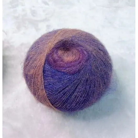 Laine Mohair Teinte à Longs Poils 25g Fil Doux pour Tricot Crochet Fil à Tricoter Foulard Manteau Fil pour Chandail