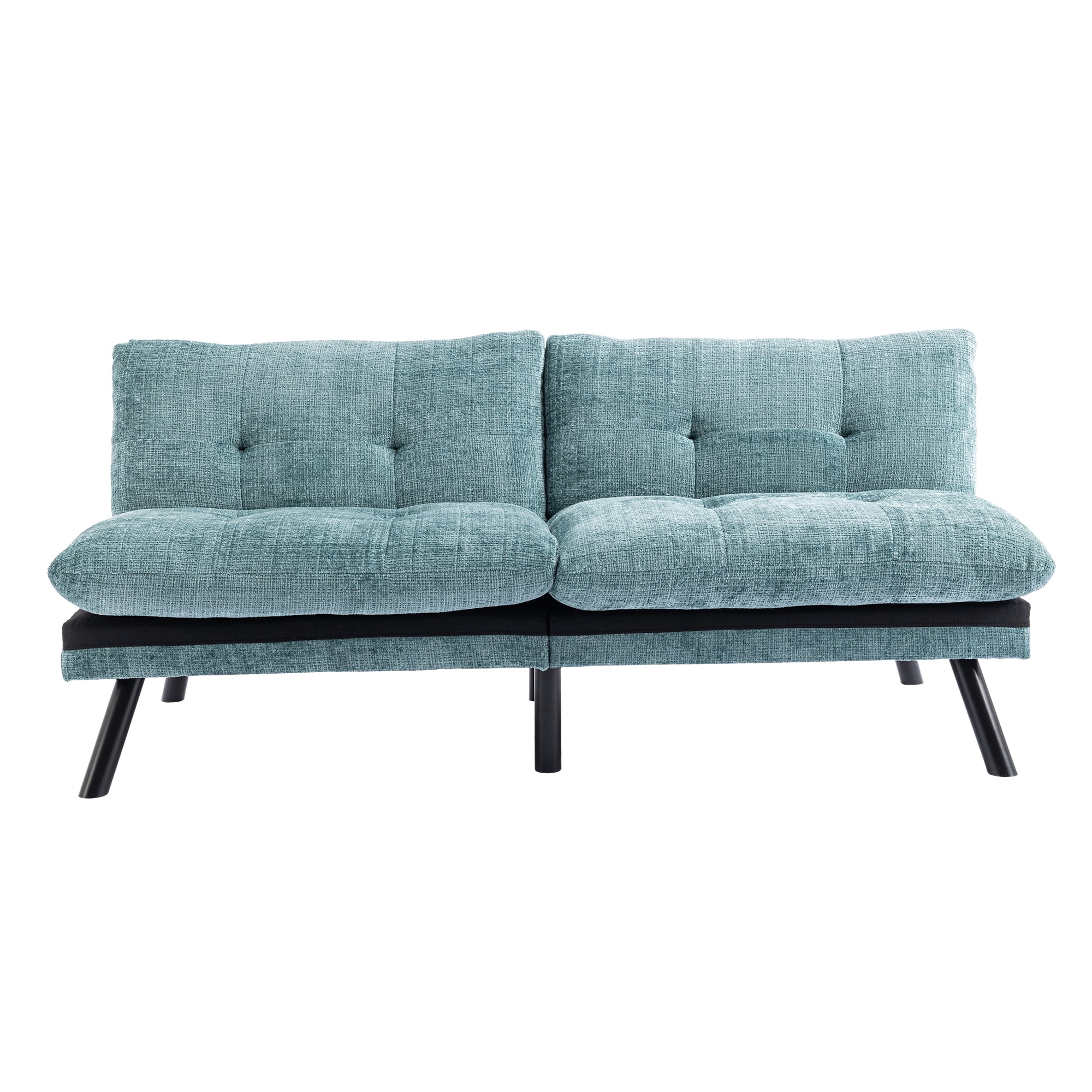 Kadyn Convertible Sofa Bed, Loveseat Futon Bed with Metal Legs, Adjustable Lounge Couch for Compact Living Space Chenille, Mint Green Kadyn Convertible Sofa Bed, Loveseat Futon Bed with Metal Legs, Adjustable Lounge Couch for Compact Living Space Chenille, Mint Green