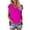 Hot Pink, variant on Womens T Shirts, Women's Summer Fashion Casual V Neck Low Neckline Short Sleeved Solid Color Printed Loose T Shirt Top M