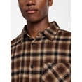 thumbnail image 4 of No Boundaries Boxy Cotton Plaid Flannel with Long Sleeves, Men's and Big Men's XS-4XLT, 4 of 5