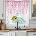 thumbnail image 6 of Pink Polka Dots Swag Valances for Windows 2 Pack, Kitchen Window Curtains 36 Inch Length, Vintage Abstract Art Watercolor Privacy Swag Curtains for Living Room/Bathroom with Rod Pocket 36"x36", 6 of 8