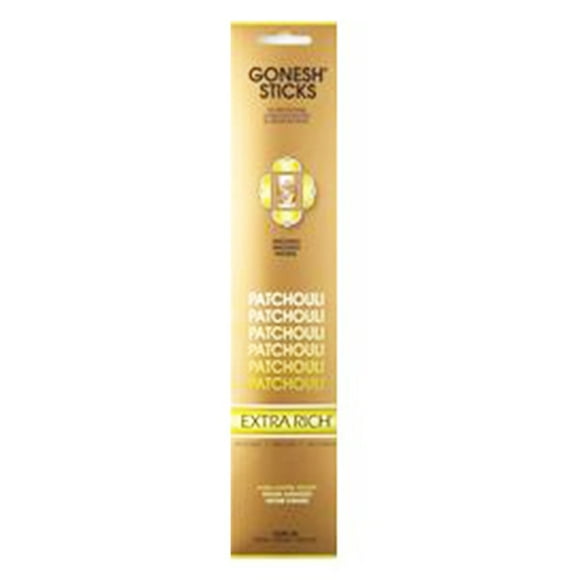 Gonesh Encens Extra Riche- Patchouli (20 Bâtonnets en 1 Pack) (Pack de 3)