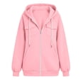 thumbnail image 3 of HAiming Hooded Jackets for Women Long Sleeve Zipper Loose Casual Jackets Fall Winter Workout Jackets with Pockets, 3 of 6