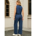 thumbnail image 4 of DARING DIVA Women's Denim Set 2 Pieces Outfits Matching Wide Leg Jeans M Dark Blue, 4 of 7