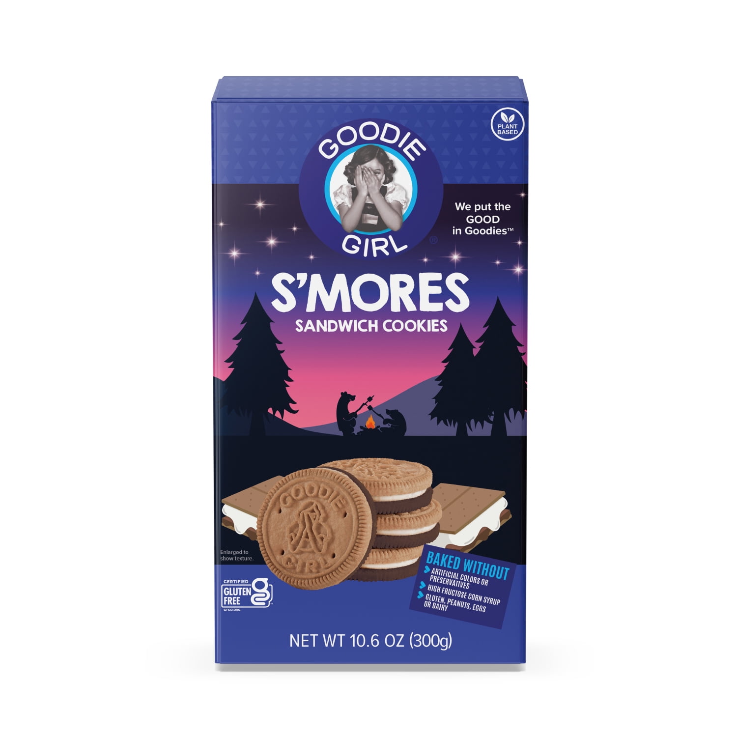 (2 pack) Goodie Girl S’Mores Sandwich Cookies, Shelf Stable, 10.6 oz, 24 Cookies Per Pack, Great for Snacking