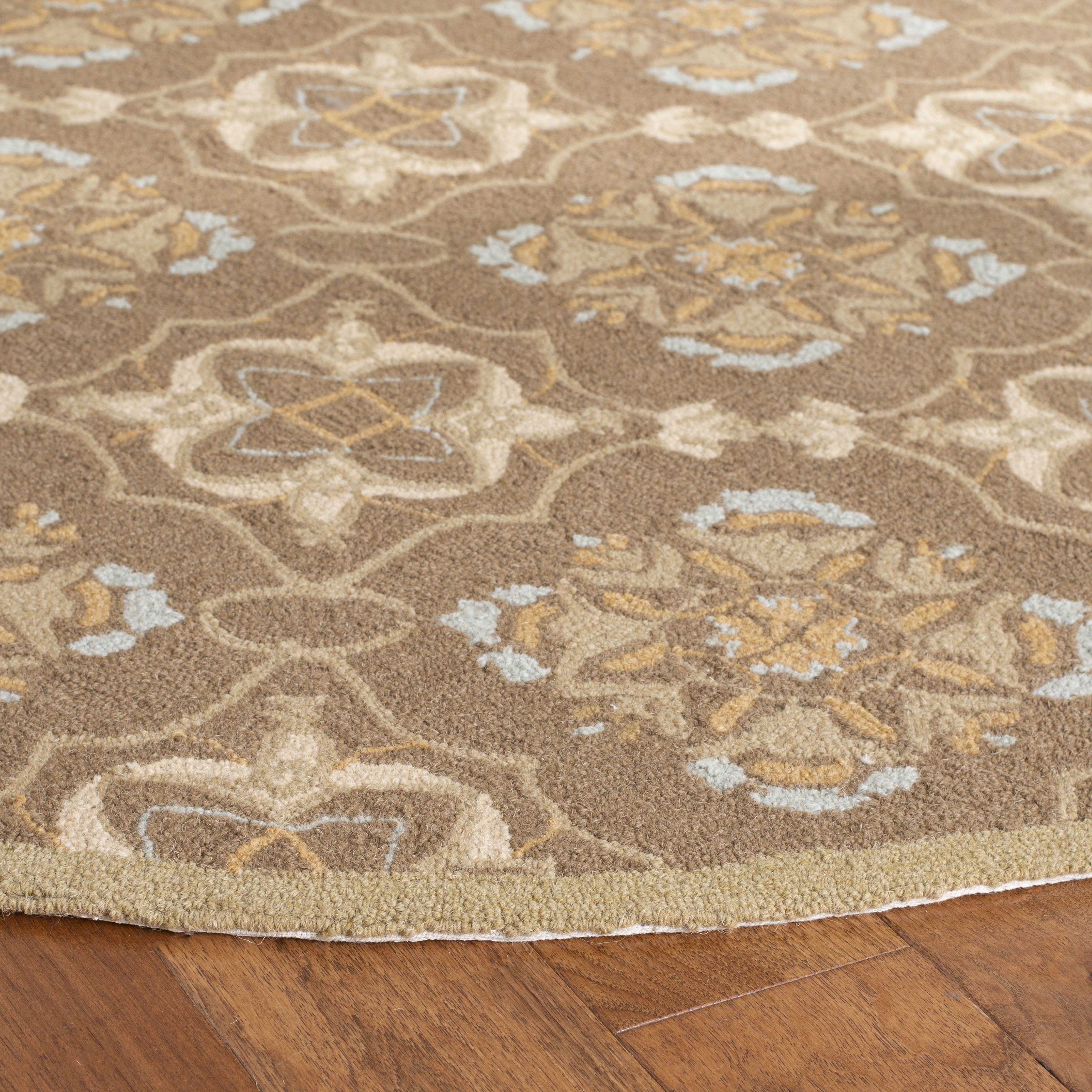Safavieh Chelsea Jamison Bordered Area Rug, Brown/Green, 8' x 8' Round