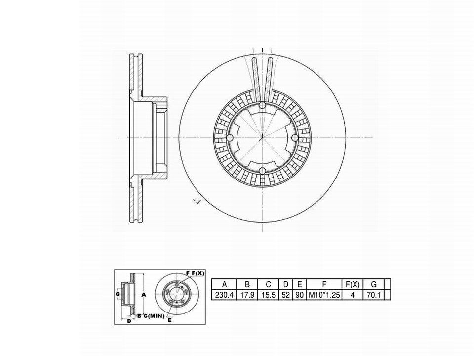 Winstop Brake Rotor, Front WS230373, Subaru GL 1984-1983
