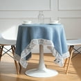 thumbnail image 4 of Small fresh lace lace messy linen tablecloth, household round table cloth, 4 of 5