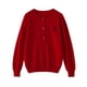 thumbnail image 4 of ADDONEE Cárdigan de cuello redondo para mujer, estilo preppy, suéter de manga larga para primavera y otoño, tejido de punto de lana merino 100 %, tela popular coreana, 4 of 4