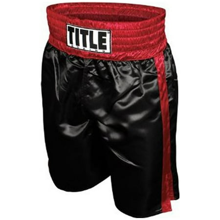 Title Professional Boxing Trunks - Medium - Black/Red
