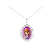 Disney Princess Sofia the First Pendant. GIFT BOX Silver Plate