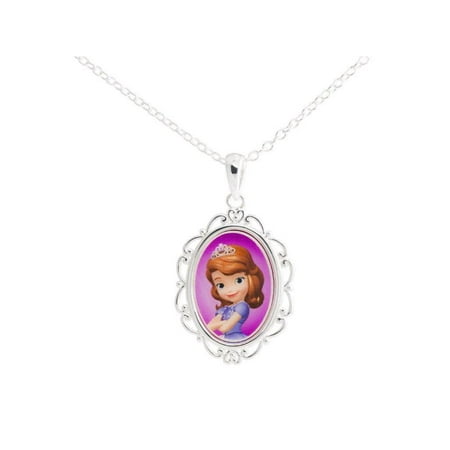 Disney Princess Sofia the First Pendant. GIFT BOX Silver Plate