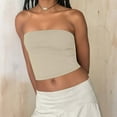 thumbnail image 4 of Mgmyaa Womens Strapless Tube Tops Basic Backless Sleeveless Bandeau Going Out Crop Tops Blouses Summer Clothes, 4 of 8