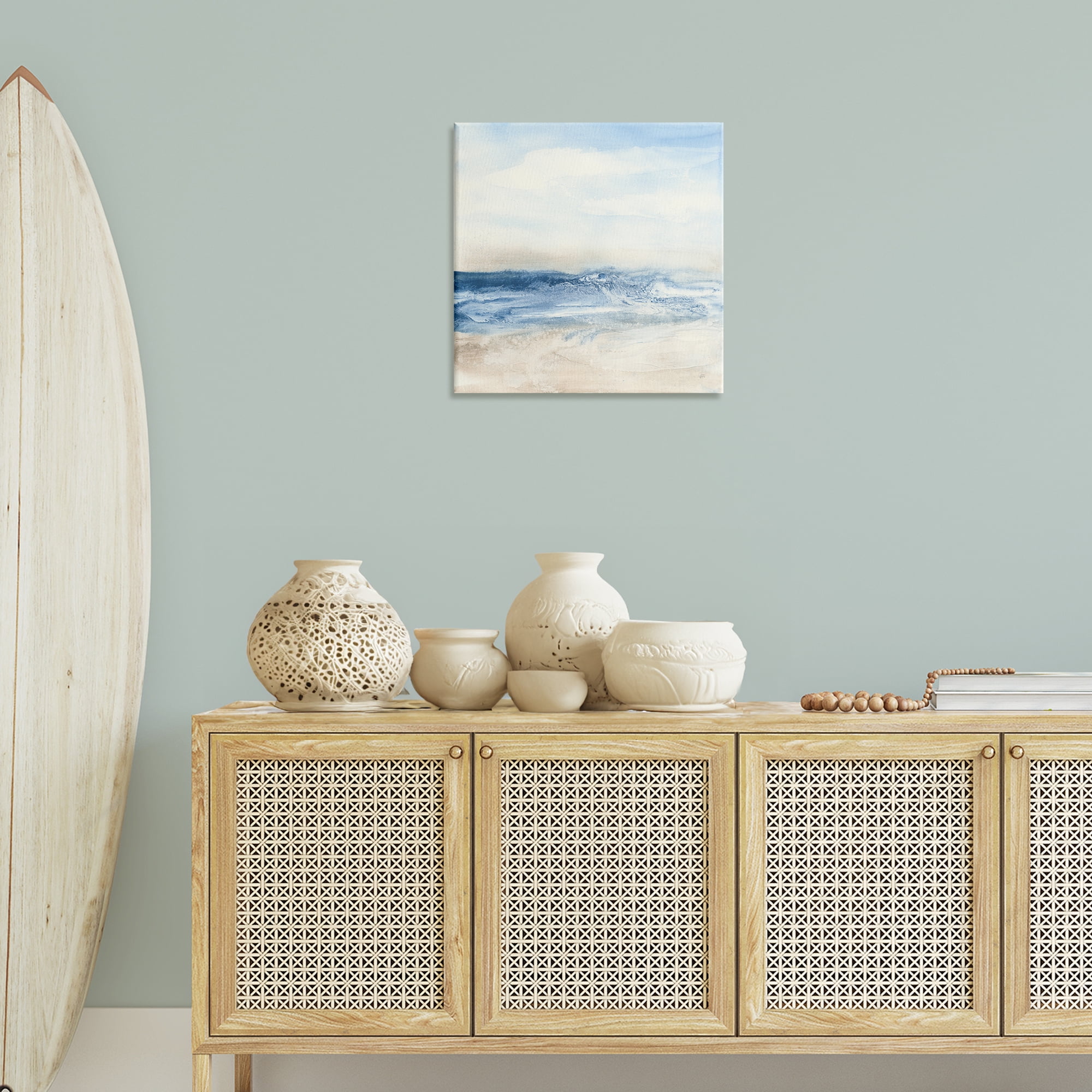 Stupell Industries Abstract Surf & Sand Nautical & Beach Painting Wrapped Canvas Art Print Wall Art, 24 x 24