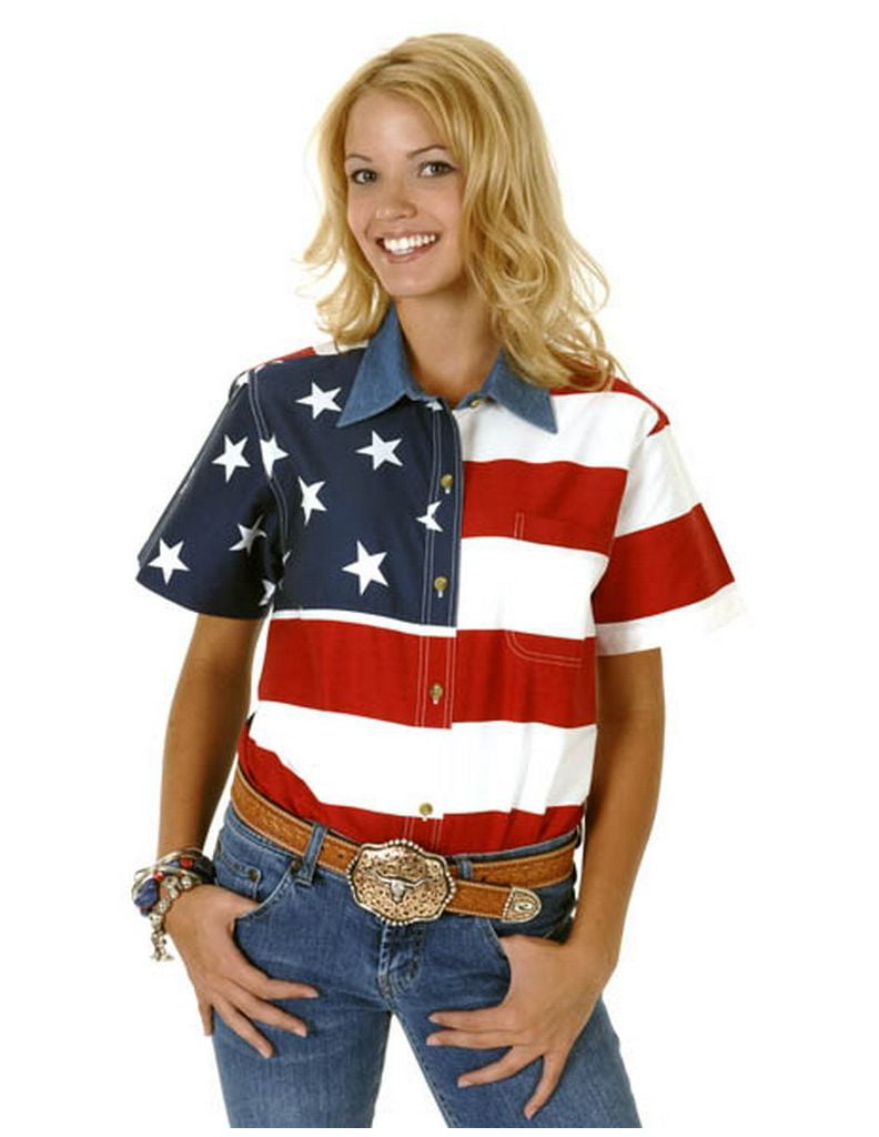 american flag western shirt